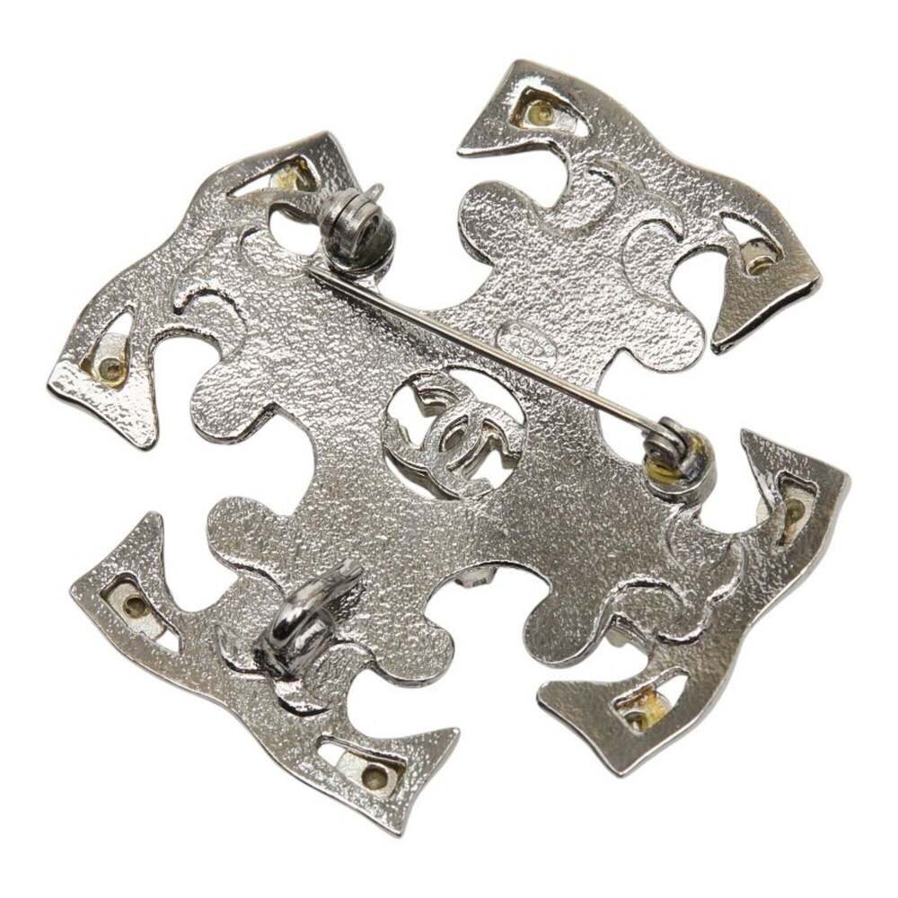 CHANEL Silver Logo Brooch - Picture 2 of 3